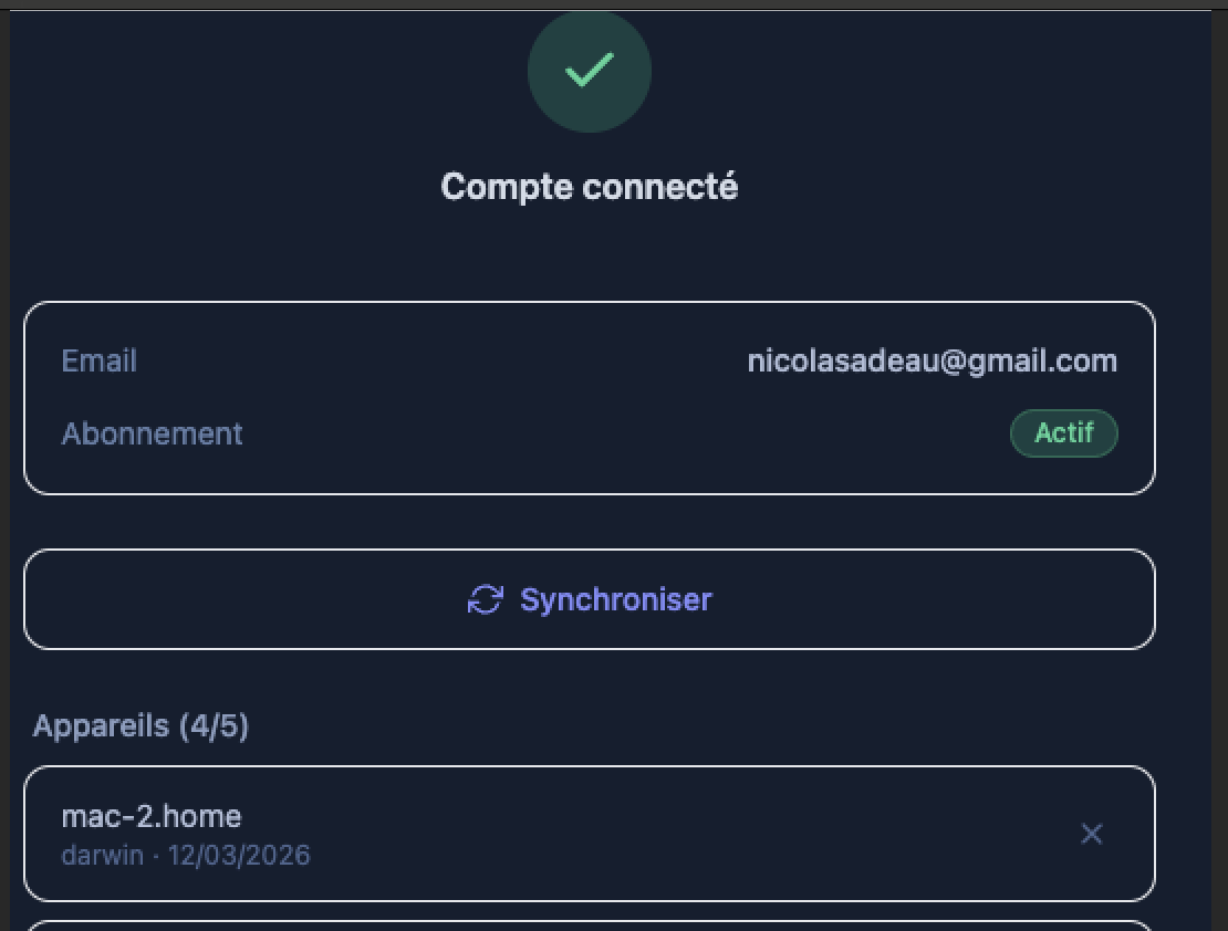 Sans limite d'appareils